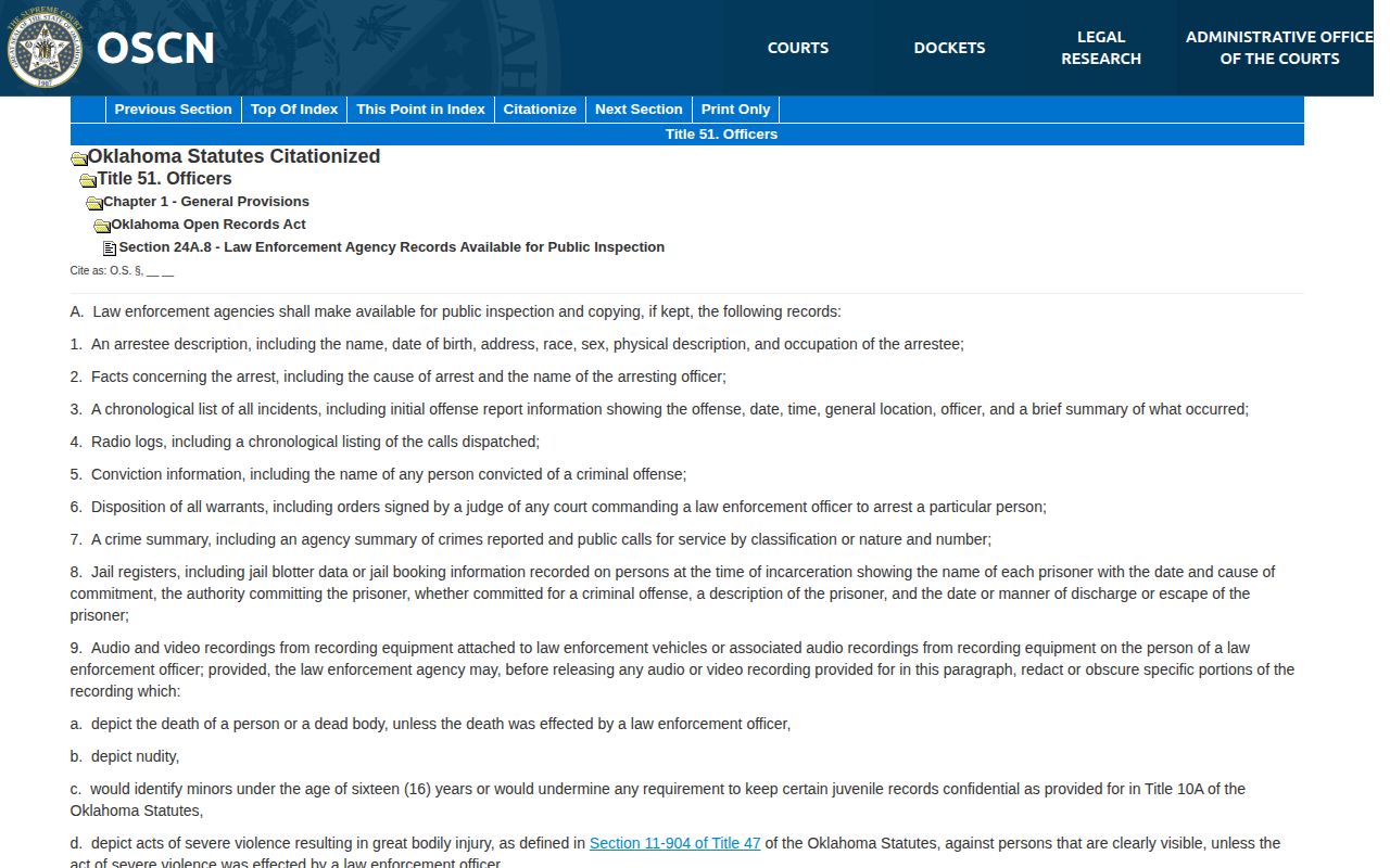 Harmon County release record law and jail register fields